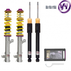 Kompletní výškově stavitelný podvozek KW Varianta 1 INOX pro vůz Volkswagen Caddy (2K, 2KN) FWD, kromě EcoFuel, průměr tlumiče 55mm (03/04-) -1065 kg