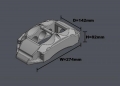 Přední brzdový kit D2 Racing pro Rover 600 (93-99), 4-pístkové brzdiče, pevné kotouče 304x28mm