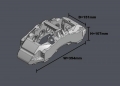 Přední brzdový kit D2 Racing pro Ssangyong Chairman CM 300SL (97-04), 8-pístkové brzdiče, plovoucí kotouče 380x32mm