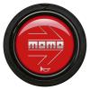 Tlačítko klaksonu Momo pro sportovní volant - červené/stříbrné