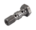 Průtokový šroub na 2x banjo D-03 (AN3) 3/8"x24-UNF - délka 30mm - nerezový